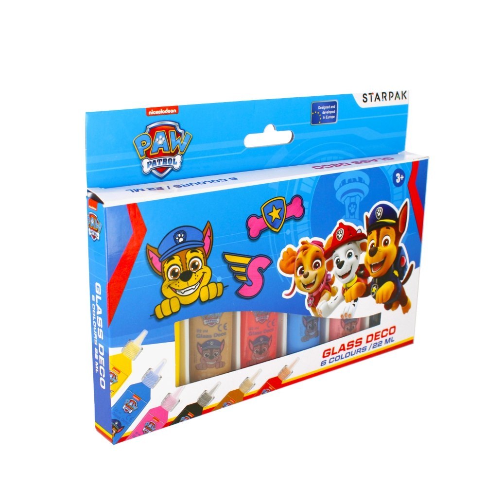 PINTURAS PARA VITRIALES 6 COLORES 22 ML PAW PATROL STARPAK 363512